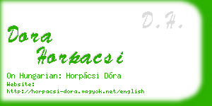 dora horpacsi business card